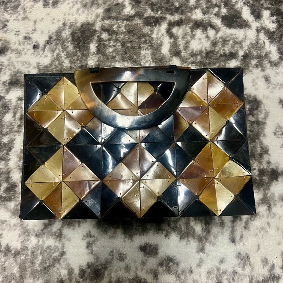 Chic Black and Gold Mosaic Clutch - Picture 3 of 3